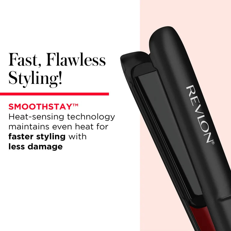Revlon SmoothStay 25mm Coconut Oil Infused Straightener + Travel Pouch