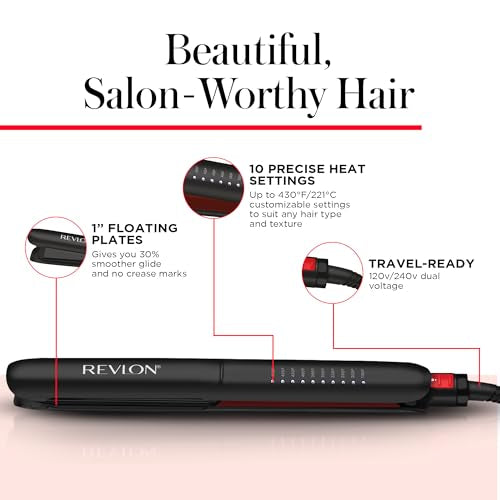 Revlon SmoothStay 25mm Coconut Oil Infused Straightener + Travel Pouch