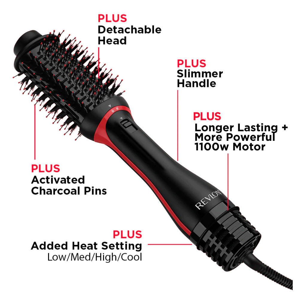 Revlon One Step Volumizer PLUS Hair Dryer and Styler | Detachable Head, More Volume, Less Damage, and More Styling Control for Easy and Fast Salon-Style Blowouts, Travel Friendly