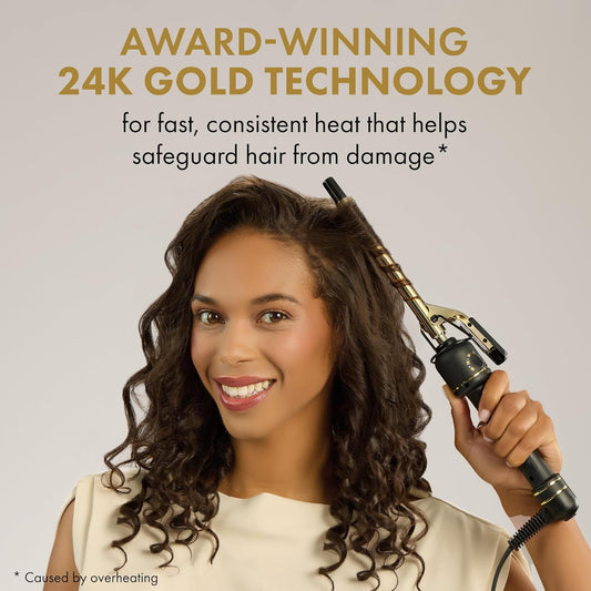 HOT TOOLS 24K GOLD EXTENDED BARREL SPRING CURLING IRON
