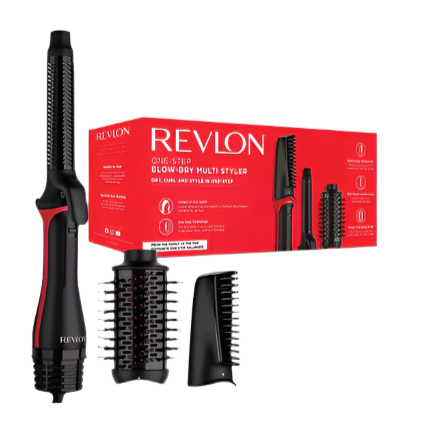 Revlon One Step Blow-Dry Multi Styler - 3 in 1 Dry, Curl and Volumizer with 3 Attachments - Detachable Head, Curler, Dryer, Styler, 4 Settings - 360 Airflow curler