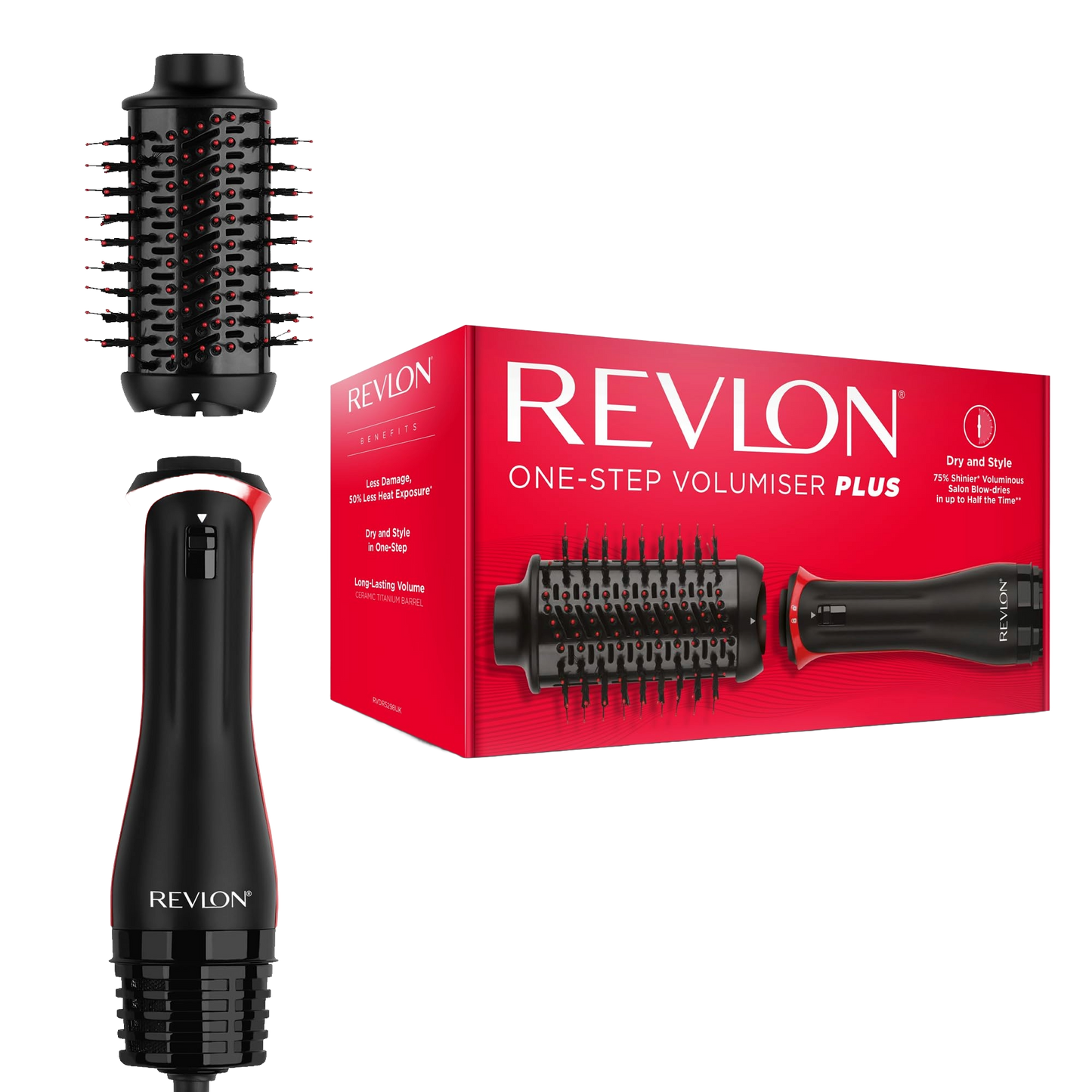 Revlon One Step Volumizer PLUS Hair Dryer and Styler | Detachable Head, More Volume, Less Damage, and More Styling Control for Easy and Fast Salon-Style Blowouts, Travel Friendly