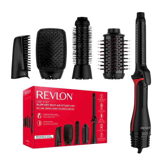 REVLON One-StepTM Blow-Dry Multi Air Styler 5-in-1 (Detachable Heads, Curler, Dryer, Volumiser, Styler and Shape Enhancer). RVDR5370